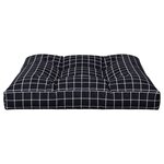 vidaXL Coussin de palette motif à carreaux noir 70x70x12 cm tissu
