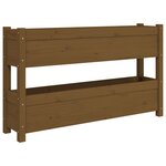 vidaXL Jardinière Marron miel 112x25x66 cm Bois massif de pin
