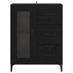 vidaXL Buffet Chêne noir 69 5 x 34 x 90 cm Bois d'ingénierie et fer