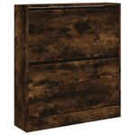 vidaXL Armoire à chaussures chêne fumé 80x21x87 5 cm bois ingénierie
