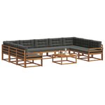 vidaXL Ensemble de canapés d'extérieur 10 Pièces Naturel et Anthracite