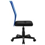 vidaXL Chaise de bureau Noir et bleu 44x52x100 cm Tissu en maille