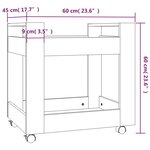 vidaXL Chariot de bureau Blanc brillant 60x45x60 cm Bois d'ingénierie