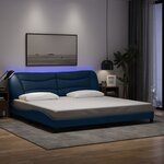 vidaXL Cadre de lit avec LED sans matelas bleu 200x200 cm tissu