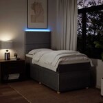 vidaXL Sommier à lattes de lit avec matelas Taupe 100x200 cm Tissu