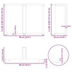 vidaXL Pieds de table à manger en T  2 pièces  blanc  90 x 35 x (72-73) cm  acier