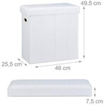 Tabouret banc banquette pouf de rangement pliable pliant 50 litres blanc 13_0002776