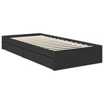 vidaXL Lit de Rangement avec tiroir Noir 90 x 190 cm Bois d'ingénierie