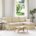 vidaXL Canapé Crème 215 x 138 x 80 cm tissu