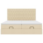 VidaXL Cadre de lit ottoman avec matelas crème 160x200 cm tissu