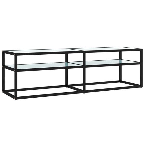 vidaXL Meuble TV marbre blanc 140x40x40 5 cm verre trempé