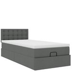 vidaXL Lit ottoman avec matelas et LED Gris foncé 80x200cm tissu