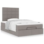 vidaXL Cadre de lit ottoman avec matelas taupe 120x200 cm tissu