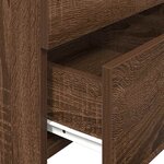 vidaXL Table de chevet avec 2 tiroirs Chêne brun 40 x 36 5 x 62 cm