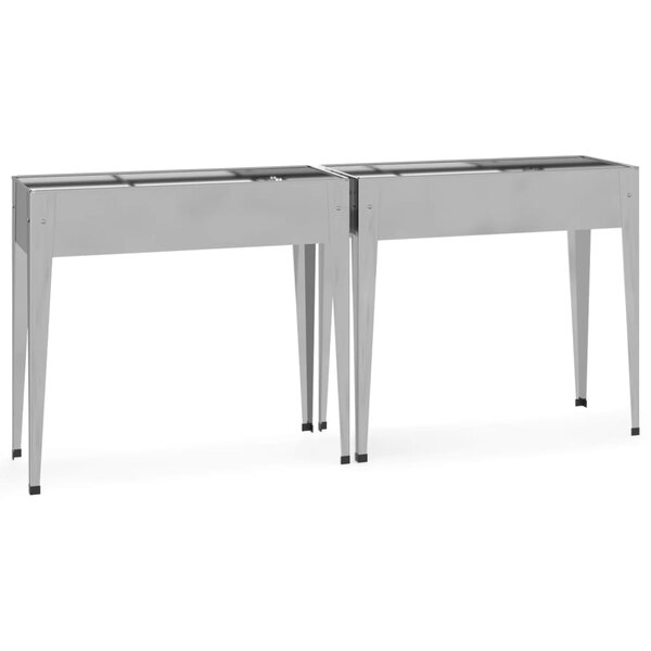 vidaXL Jardinières 2 Pièces Acier galvanisé