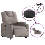 vidaXL Fauteuil de massage inclinable électrique Taupe Tissu