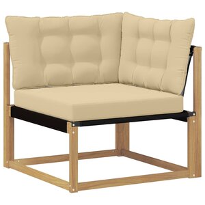 vidaXL Canapé d'angle extérieur Bois d'acacia massif et Textilène