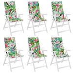 vidaXL Coussins de chaise à dossier haut lot de 6 multicolore