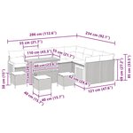 Ensemble de canapé de jardin de 13 pièces avec coussins Beige Rotin poly Acacia