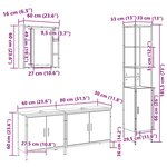 vidaXL Ensemble de mobilier de salle de bain 4 Pièces Chêne sonoma