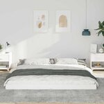 vidaXL Cadre de lit Blanc 200 x 220 cm Bois massif en pin
