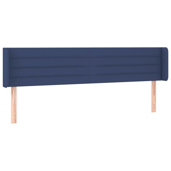 vidaXL Tête de lit avec oreilles Bleu 163x16x78/88 cm Tissu