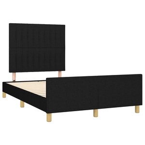 vidaXL Cadre de lit avec tête de lit noir 120x190 cm tissu