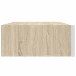 vidaXL Étagère murale à tiroirs en chêne et blanc 40 x 23 5 x 10 cm MDF