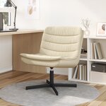 vidaXL Chaise pivotante Crème Tissu polyester  base en métal Moyenne