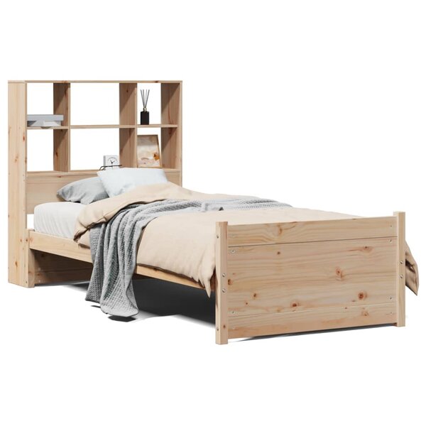 vidaXL Lit bibliothèque sans matelas 90x200 cm bois de pin massif