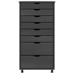 vidaXL Armoire roulante avec tiroirs MOSS gris bois de pin solide