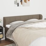 vidaXL Tête de lit avec oreilles Taupe 203x23x78/88 cm Tissu