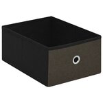 vidaXL Banc de rangement pliable Marron foncé 76x38x38 cm Faux lin