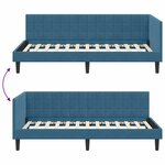 vidaXL Cadre de lit d'angle avec tête de lit Bleu 90 x 200 cm Velours