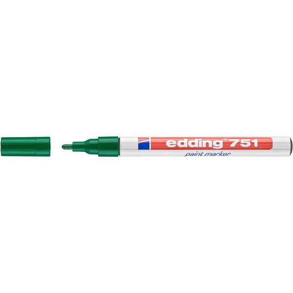 Marqueur Peinture 751 Vert Corps Alu Pointe Ronde 1-2 mm EDDING