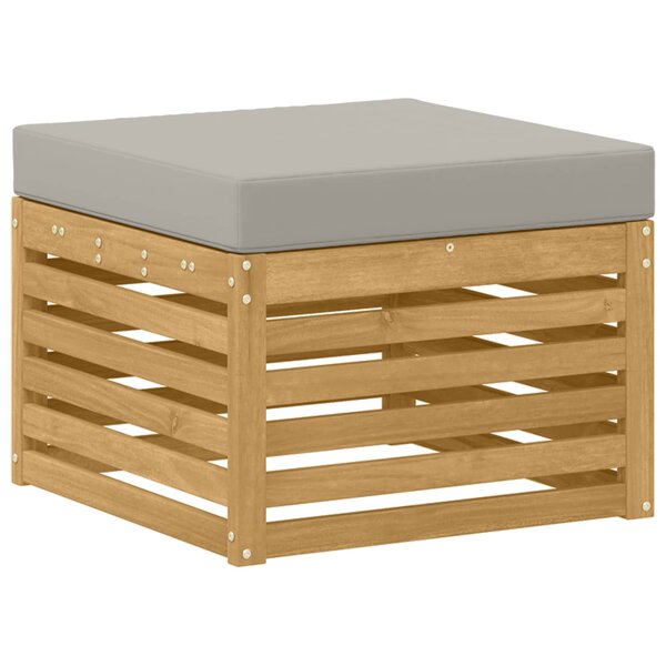 vidaXL Pouf d'Extérieur Bois d'Acacia Massif Blanc