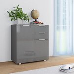 vidaXL Buffet Gris brillant 71x35x80 cm Bois d'ingénierie