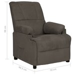vidaXL Fauteuil inclinable gris foncé tissu microfibre