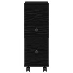vidaXL Cabinet de salle de bain étroit avec roues en bois d'ingénierie chêne noir