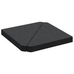 vidaXL Plaques de poids de parasol 2 Pièces triangulaire granit noir 14kg