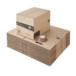 Pack and Move - Lot 30 cartons déménagement hauteur modubale variable personnalisable - 60 x 45 x 31-41 cm - Poignées renforcées - 1 adhésif offert
