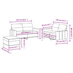 vidaXL Ensemble de canapés 3 Pièces avec coussins Gris clair Tissu