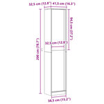 vidaXL Buffet haut LED gris béton 41 5x32 5x200 cm bois d’ingénierie