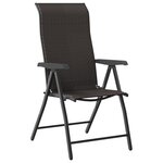 vidaXL Chaises pliables jardin lot de 2 couleur café noir poly rotin
