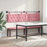 vidaXL Tête de lit suspendue Avec lumière LED Rose Velours