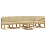 vidaXL Ensemble de canapés d'extérieur 7 pc Blanc et Beige Polyester