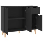 vidaXL Buffet noir brillant 90x30x72 cm bois d'ingénierie