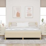 vidaXL Lit à ressorts avec matelas Crème 180 x 200 cm tissu
