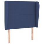 vidaXL Tête de lit avec oreilles Bleu 103x23x118/128 cm Tissu