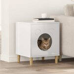 vidaXL Maison pour chat Blanc Brillant 42 5 x 40 x 53 cm